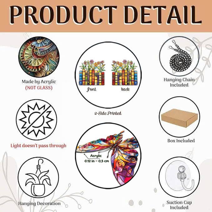 Autumn Cat with Fall Pumpkin Acrylic Window Hanging: 10x10"