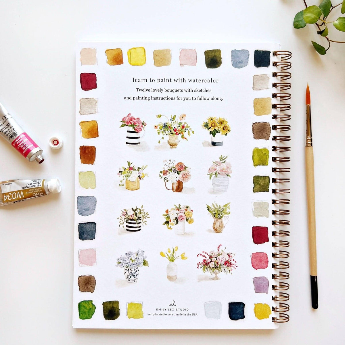 Bouquets Watercolor Workbook: Emily Lex Studio