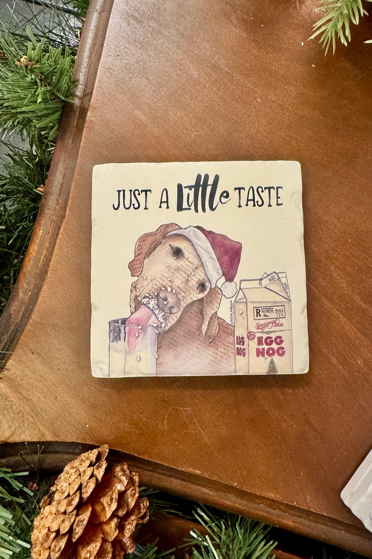 Just a Little Taste Limestone Drink Coaster