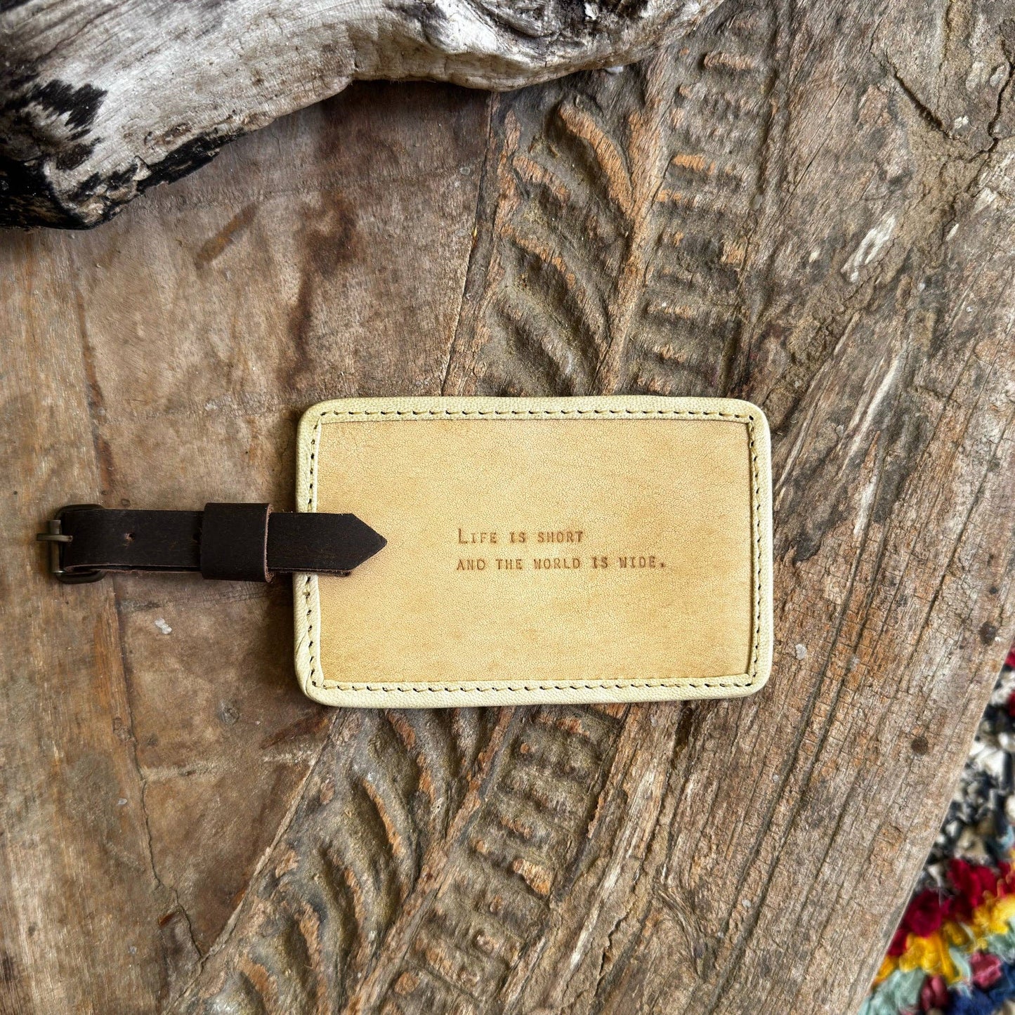 Sugarboo Life Is Short Leather Luggage Tag