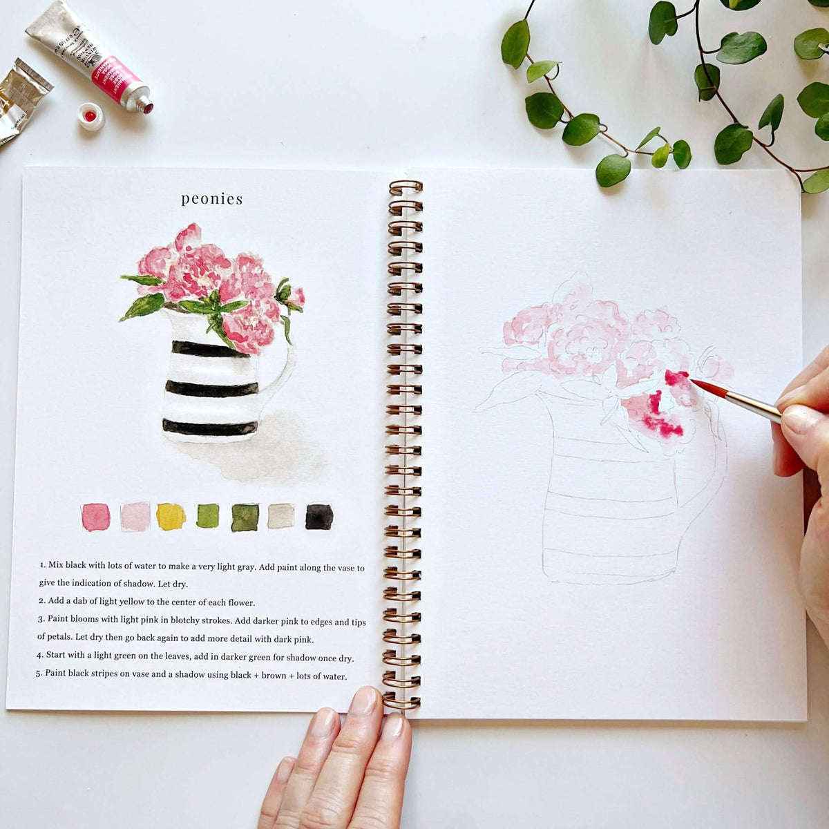 Bouquets Watercolor Workbook: Emily Lex Studio