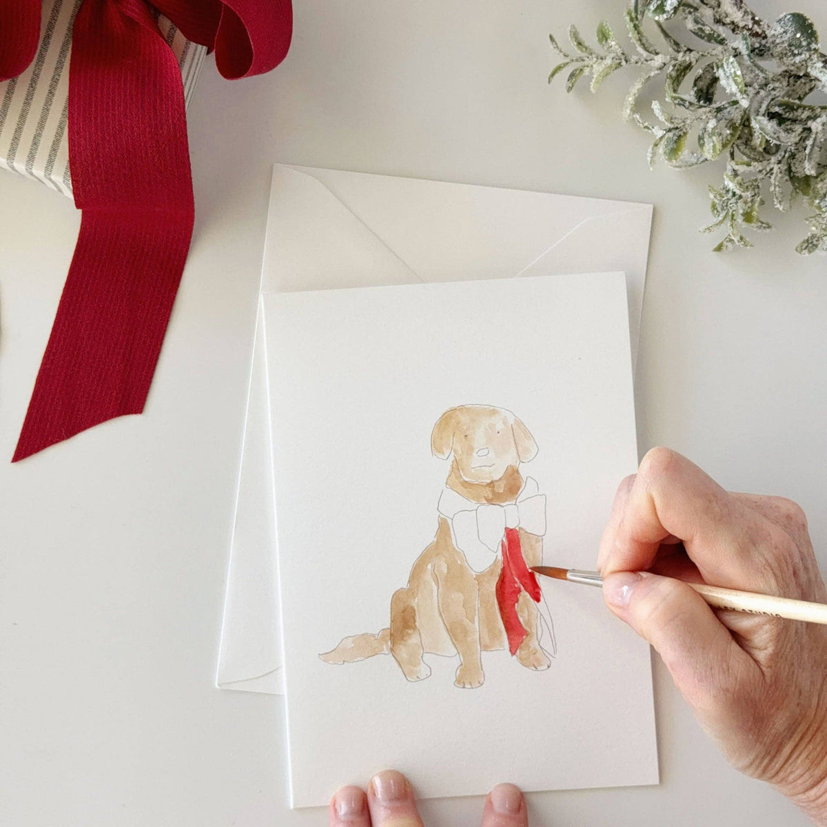 Festive Friends Paintable Notecard Set of 8- Emily Lex Studio