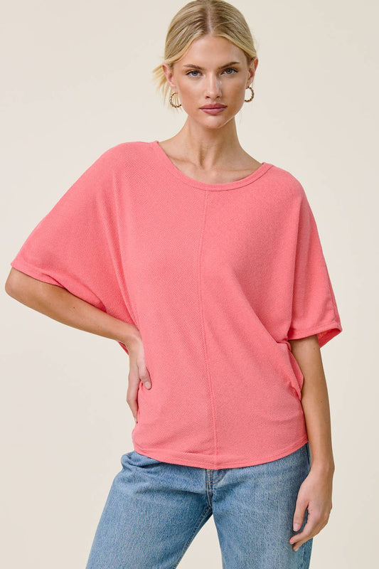 Charlotte Avery Coral Centerline Dolman Top