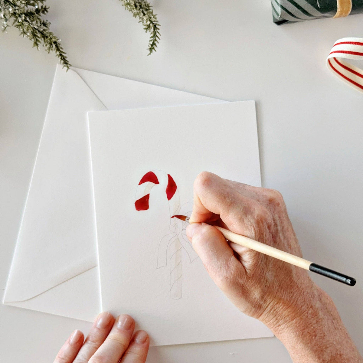 Classic Christmas Paintable Notecard Set of 8- Emily Lex Studio
