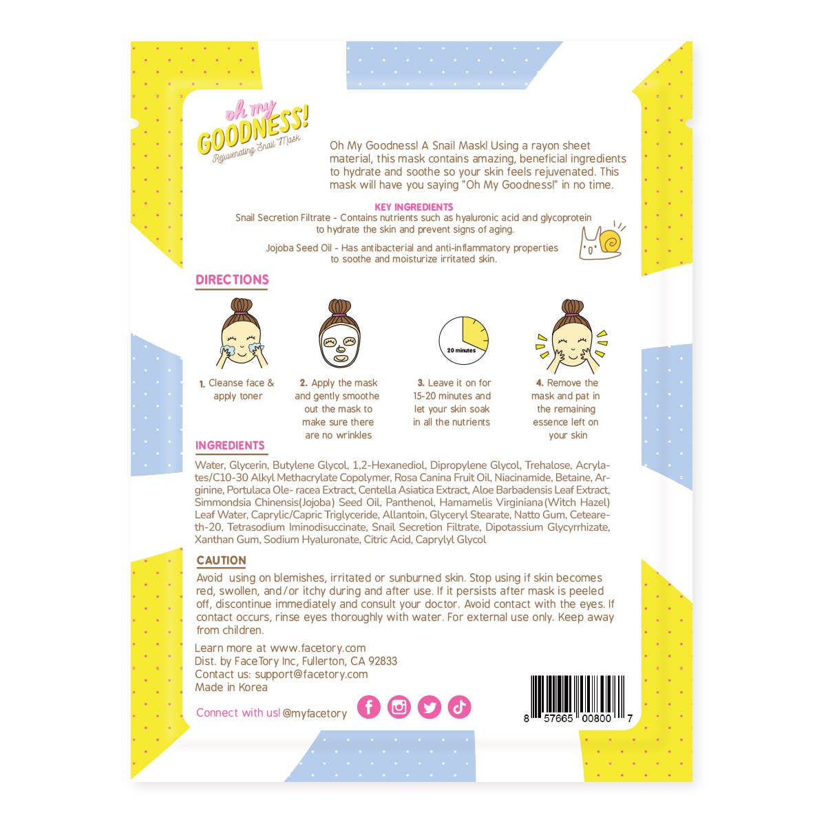 FaceTory Oh My Goodness Rejuvenating Face Mask - Korean Beauty
