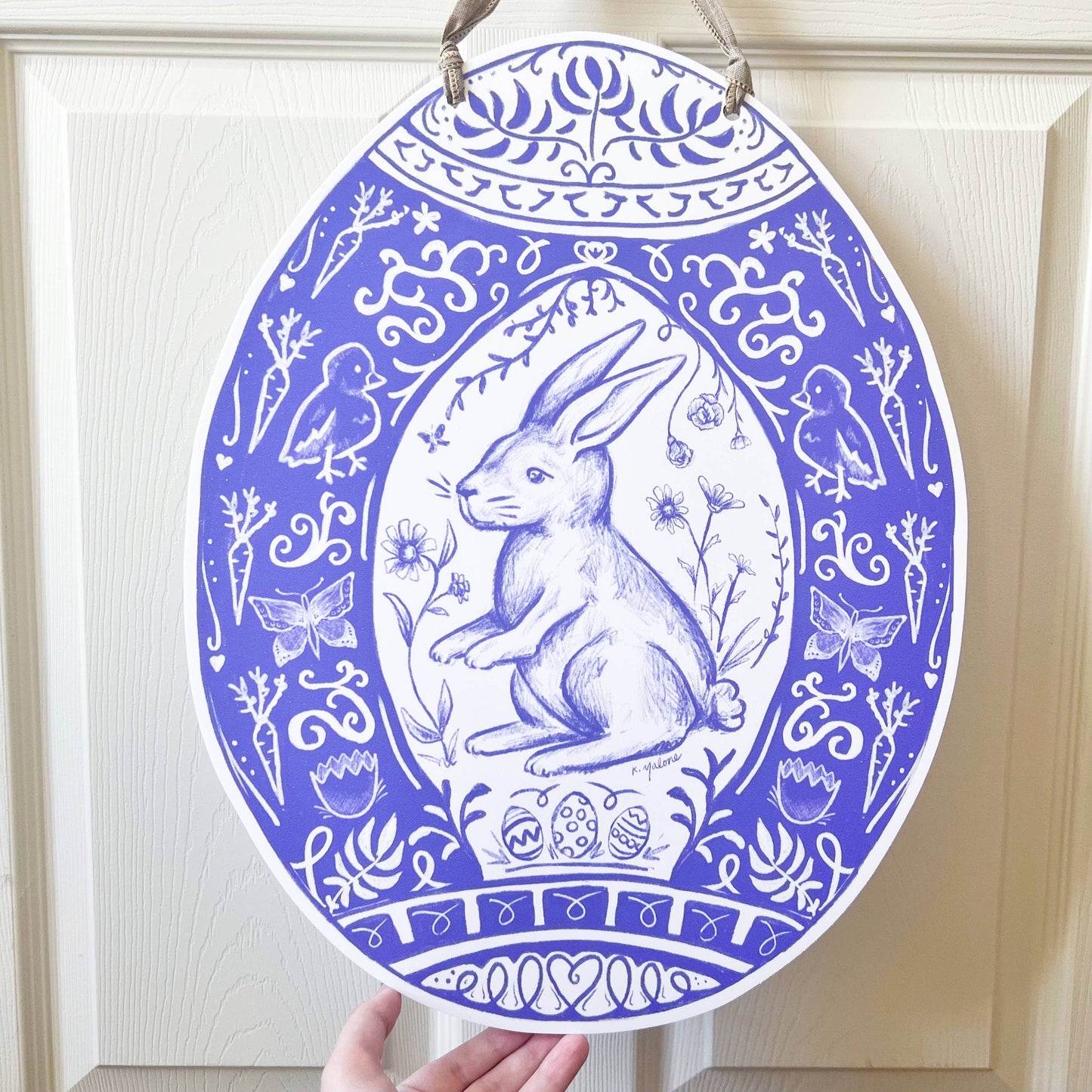 Chinoiserie Easter Egg Door Hanger by Home Malone