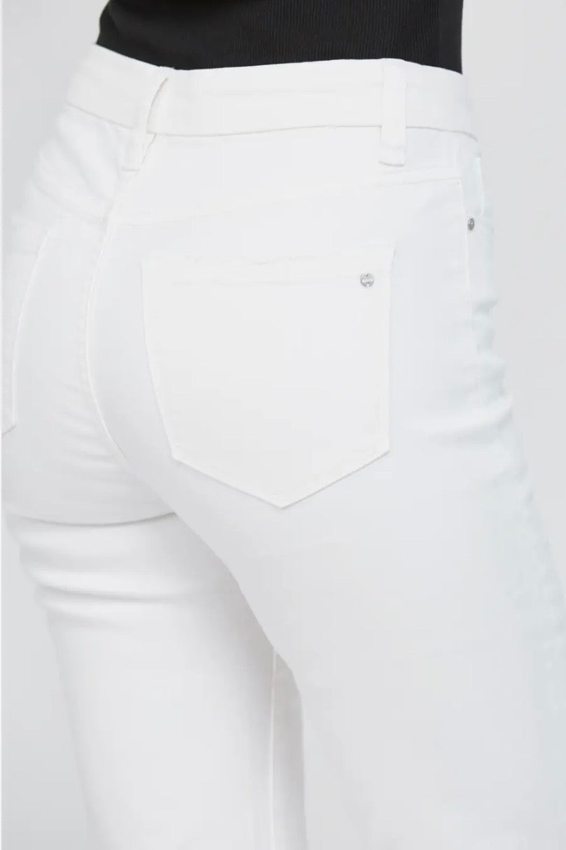 Mica White Mid-Rise Straight Leg Jean- 28" Inseam