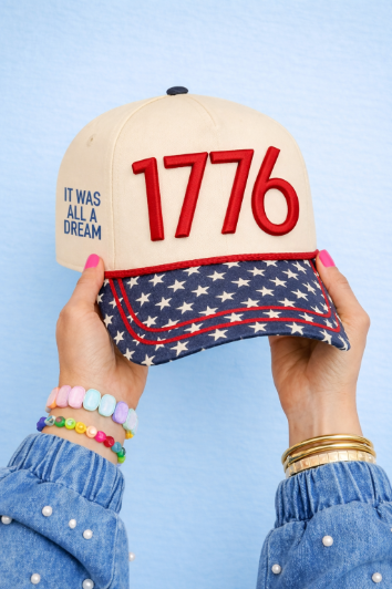 "1776" Tan Cap with Patch Work and Stars