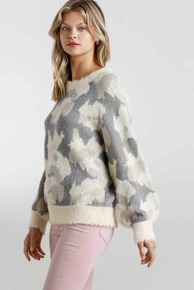 $20 SALE! Umgee Distressed Neutral Cozy Sweater in Cream Mix-reg. $42.99