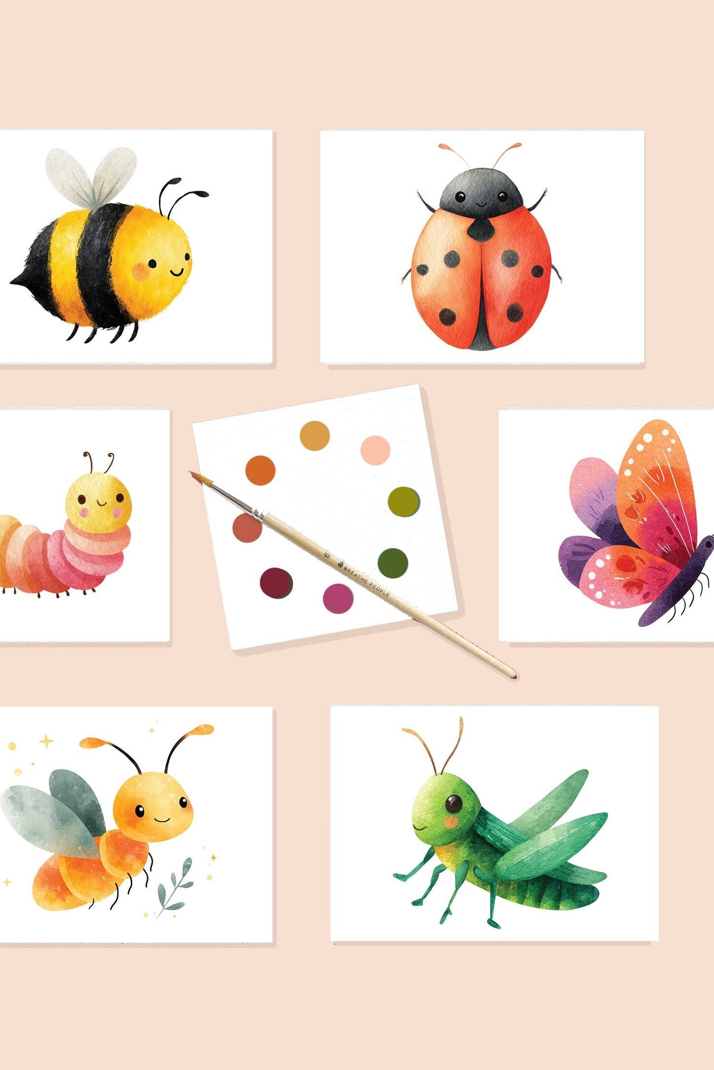 Breathe People Garden Friends Watercolor Postcard Kit