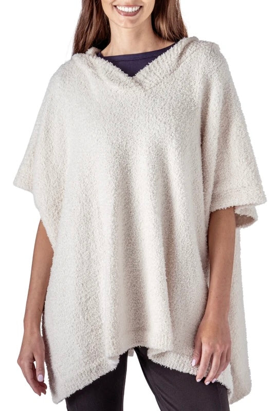 Hello Mello Always Cozy Poncho in Cream