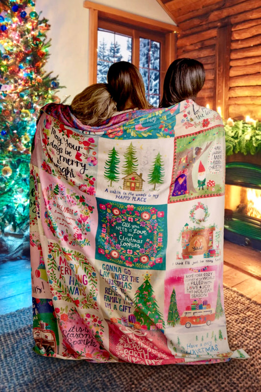 Natural Life XL Double-sided Cozy Blanket- Christmas Holiday Edition