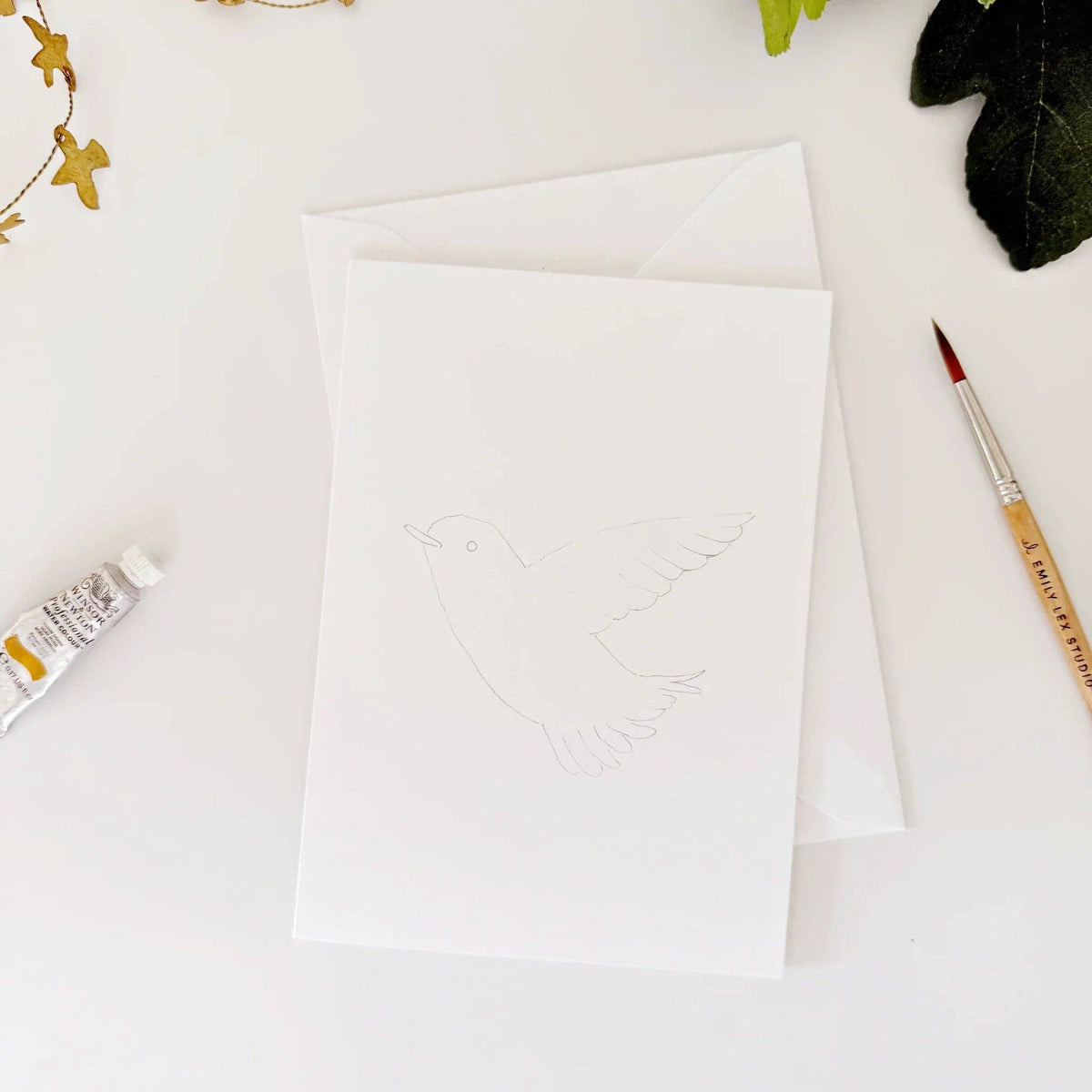 Birds Paintable Watercolor Notecard Set of 8- Emily Lex Studio
