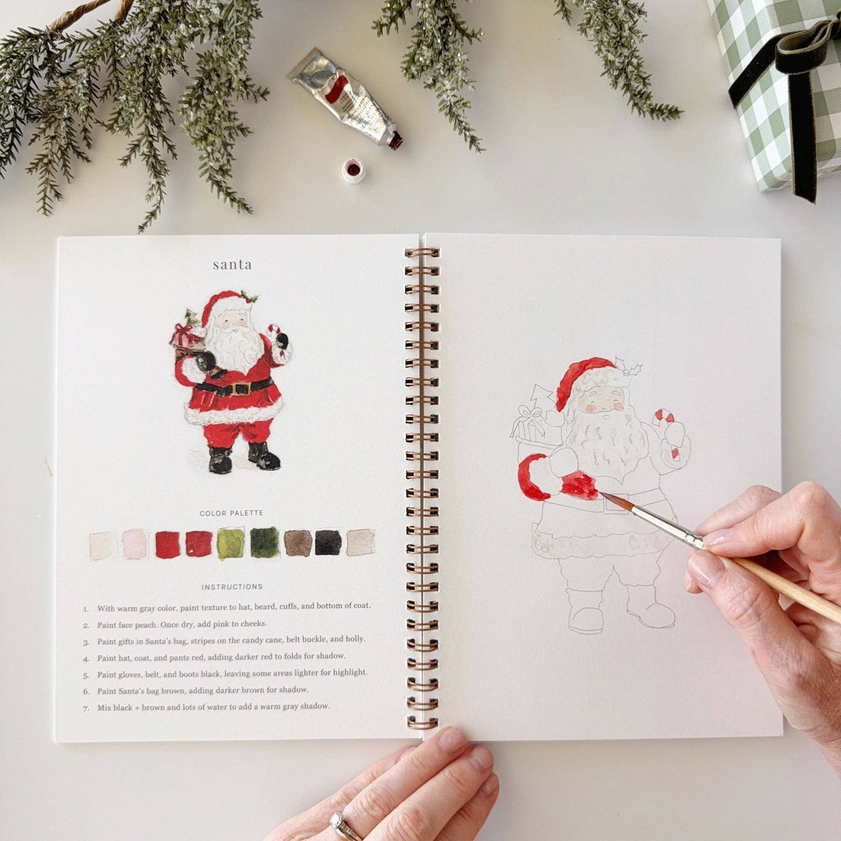 Classic Christmas Watercolor Workbook: Emily Lex Studio