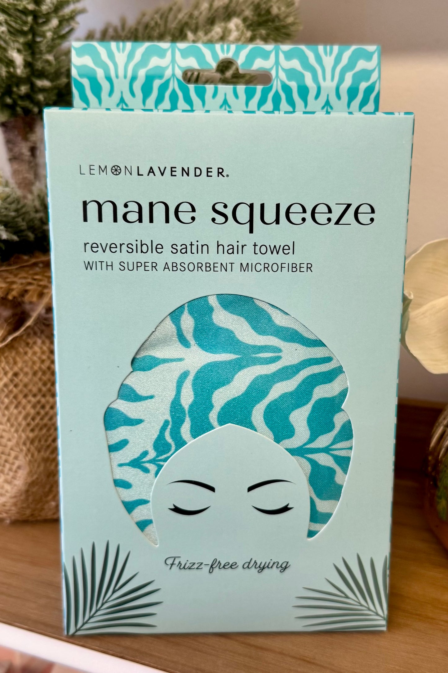 Lemon Lavender Mane Squeeze Reversible Satin & Microfiber Turbo Towel