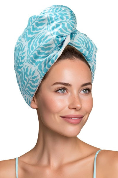 Lemon Lavender Mane Squeeze Reversible Satin & Microfiber Turbo Towel