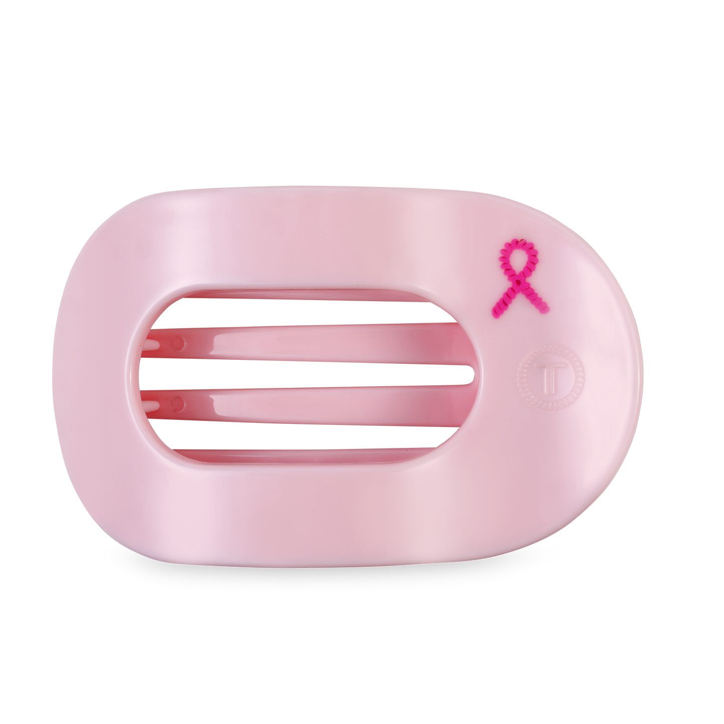 Teleties Flat Round Hair Clip | Large | Pink Ribbon Power