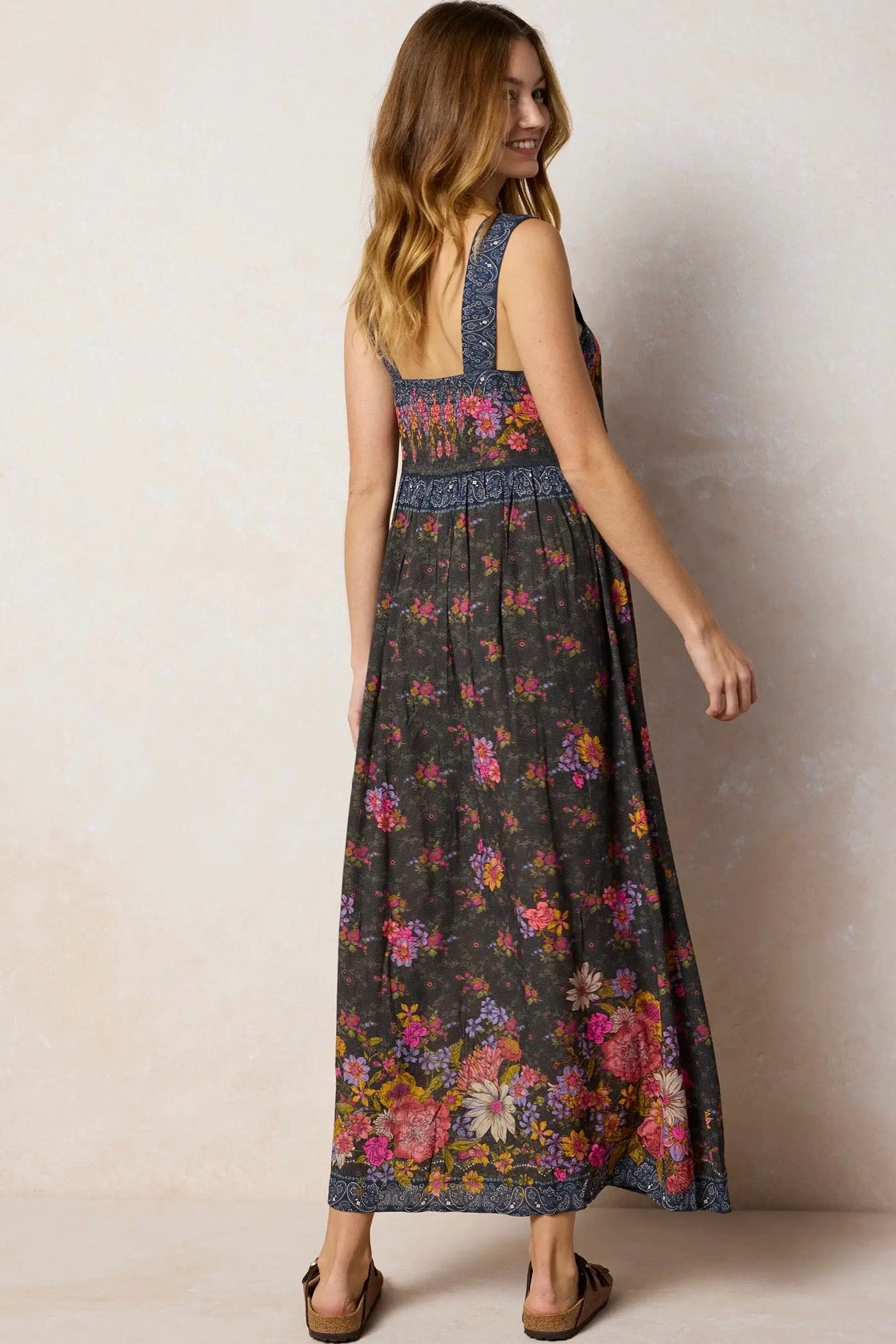 Natural Life Lucy Maxi Dress- English Garden Charcoal