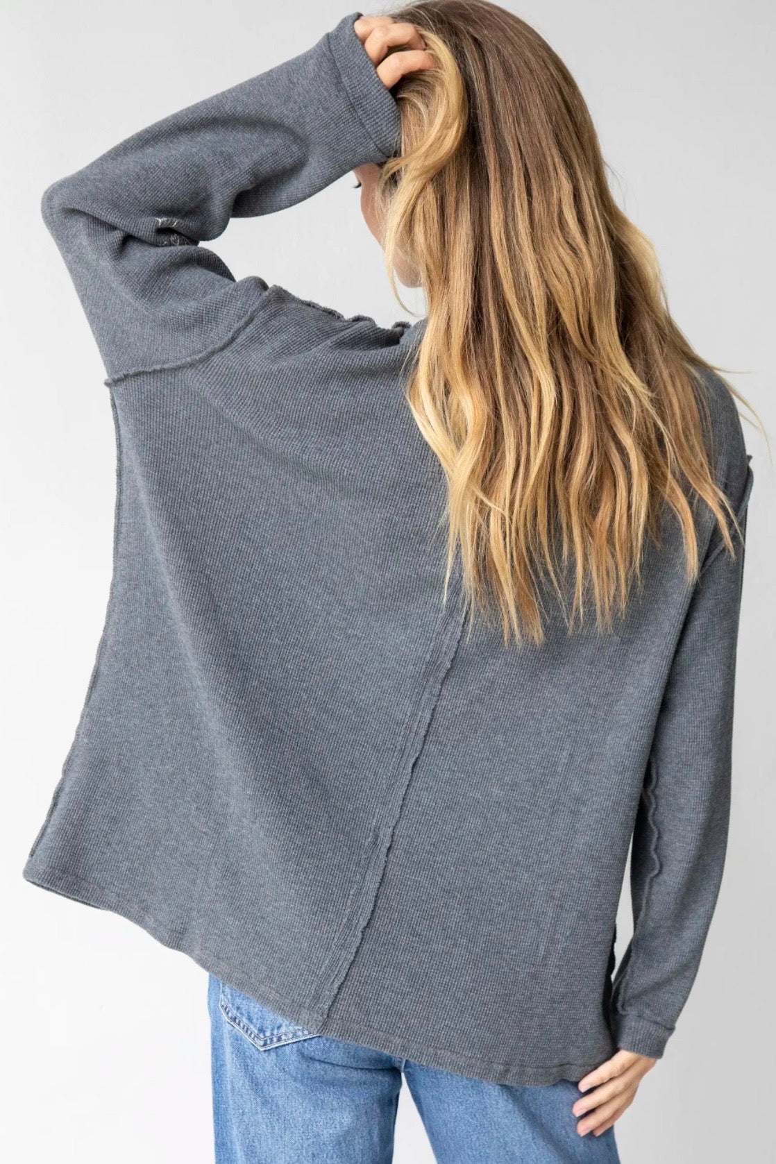 Natural Life Aida Embroidered Thermal Long Sleeve Shirt