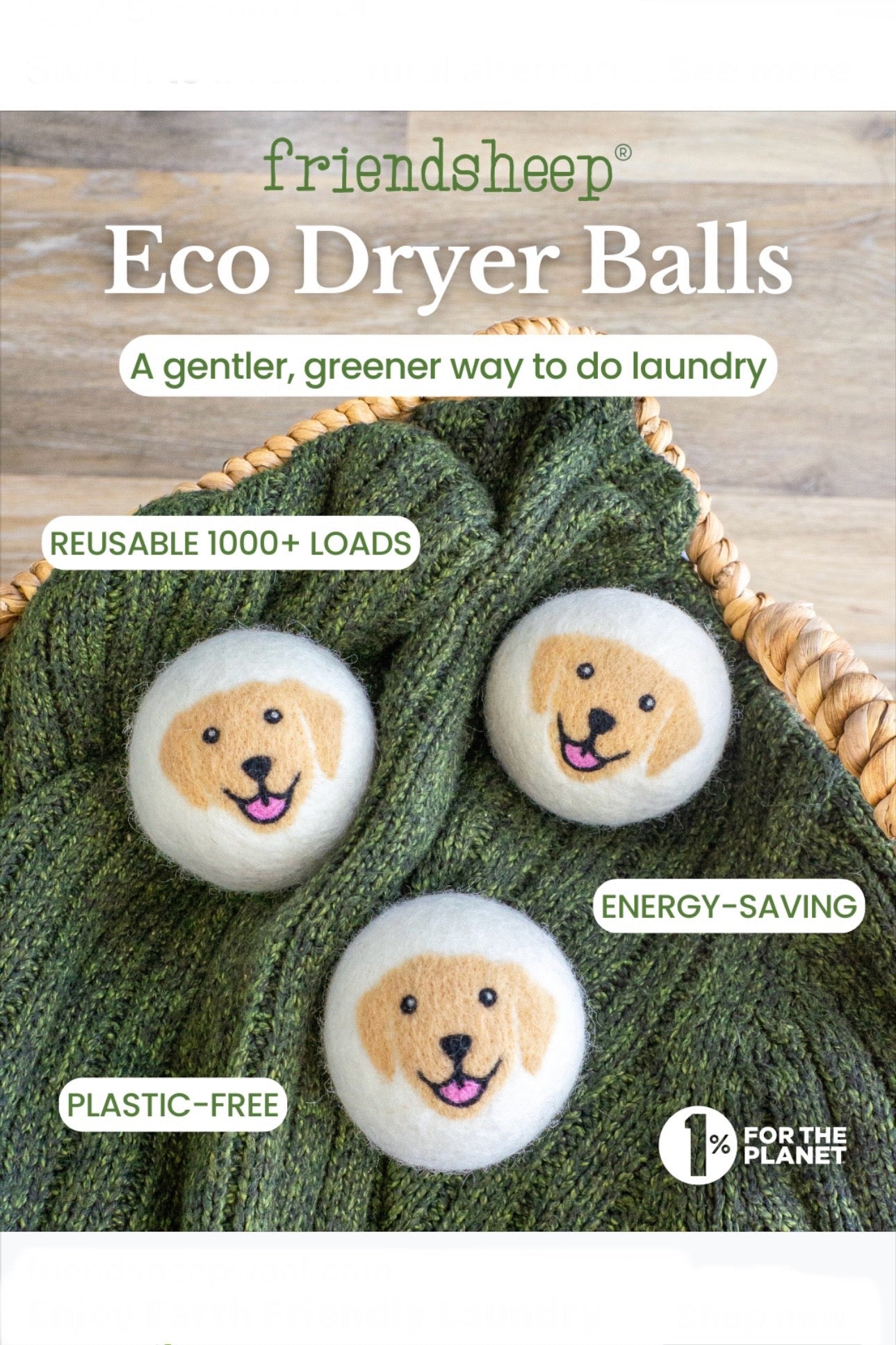 Eco Friendly Wool Dryer Balls by Friendsheep