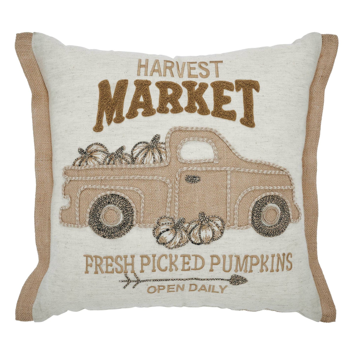 Harvest Market Pumpkin Truck Throw Pillow
