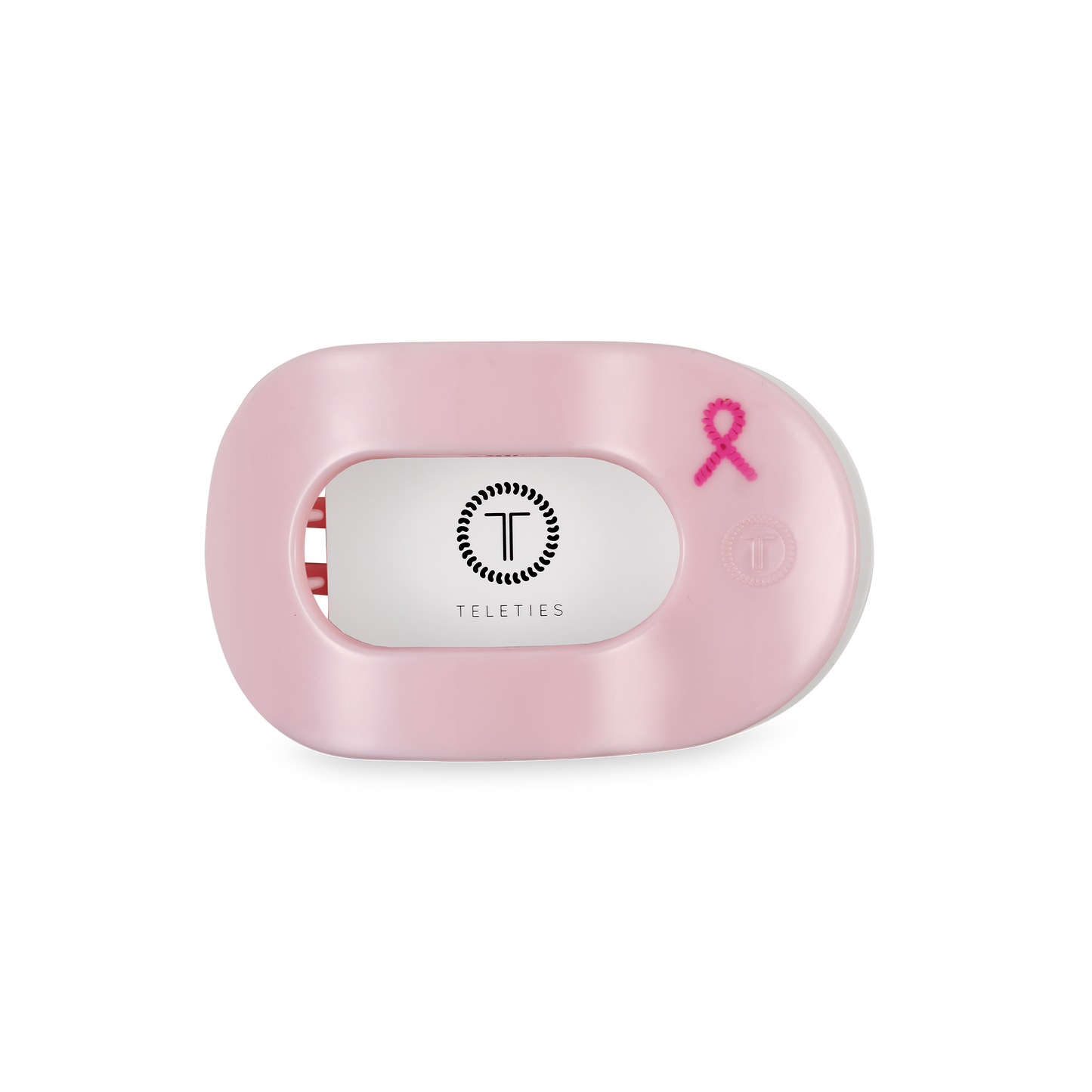 Teleties Flat Round Hair Clip | Small | Pink Ribbon Power