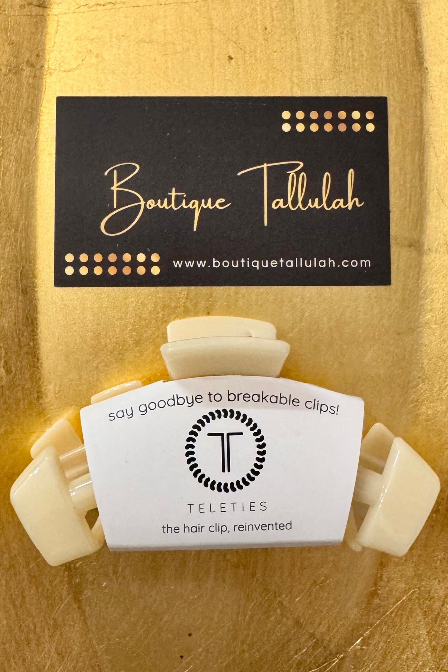Teleties Classic Almond Beige Claw Hair Clip