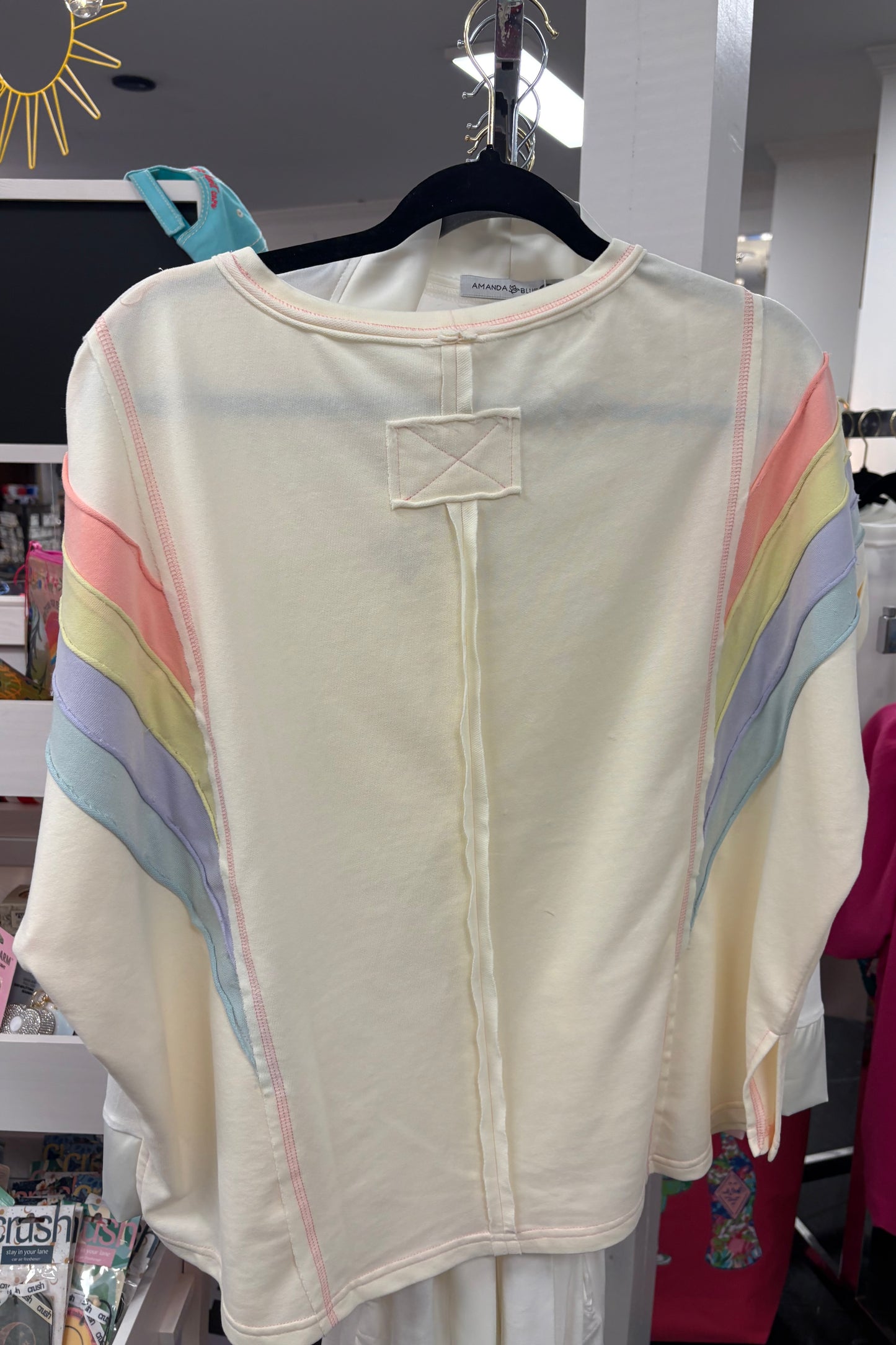 Rainbow Shoulder Washed Top
