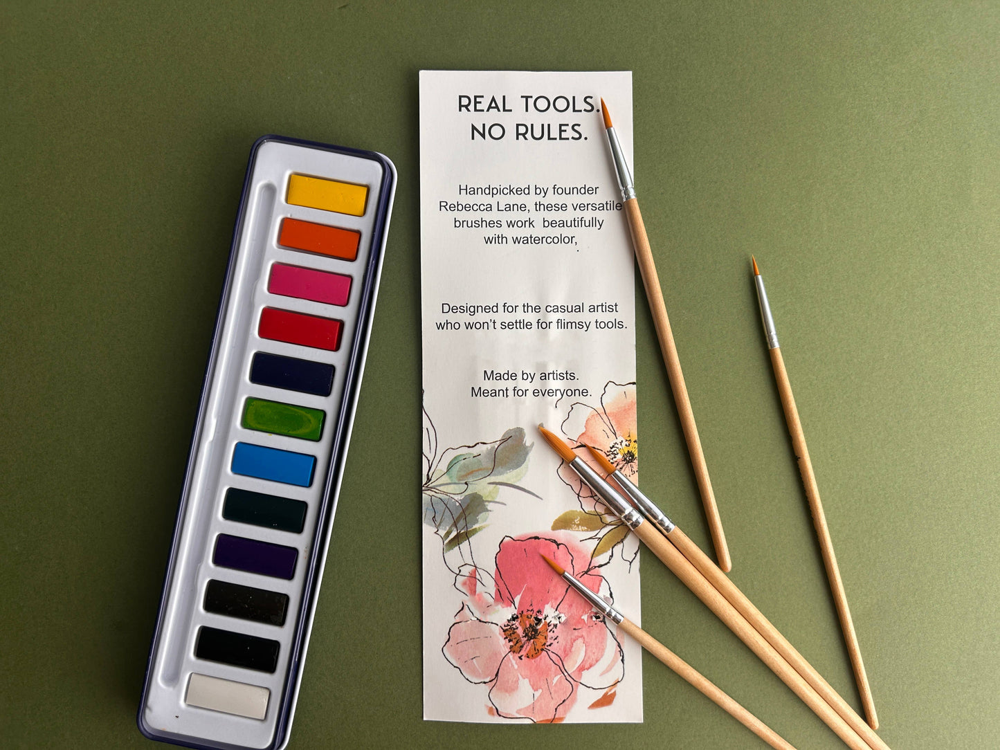 Breathe People 5-Piece Round Watercolor Brush Set: Full Range, Sizes 0-8