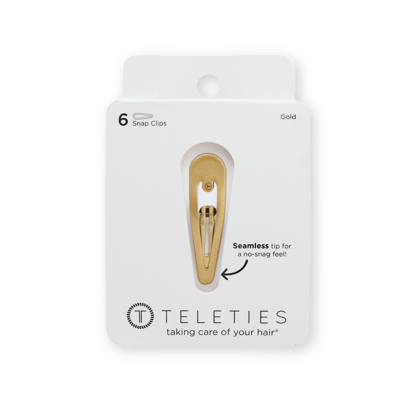 Teleties Snap Clip | Gold | 6 Count