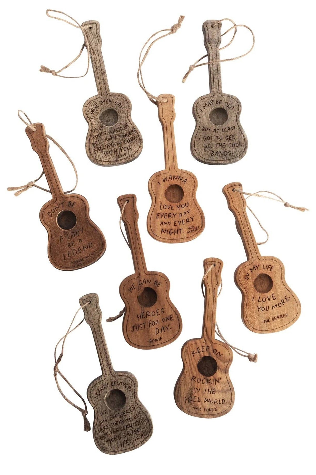 Sugarboo Wooden Guitar Ornament with Quote