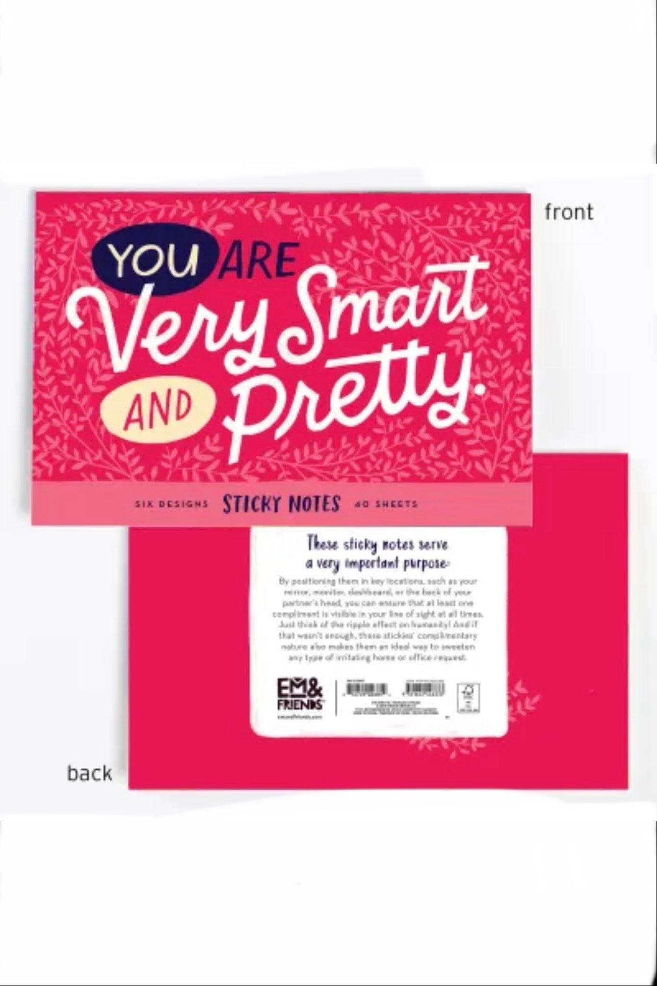 Very Smart and Pretty Sticky Note Set by Em & Friends