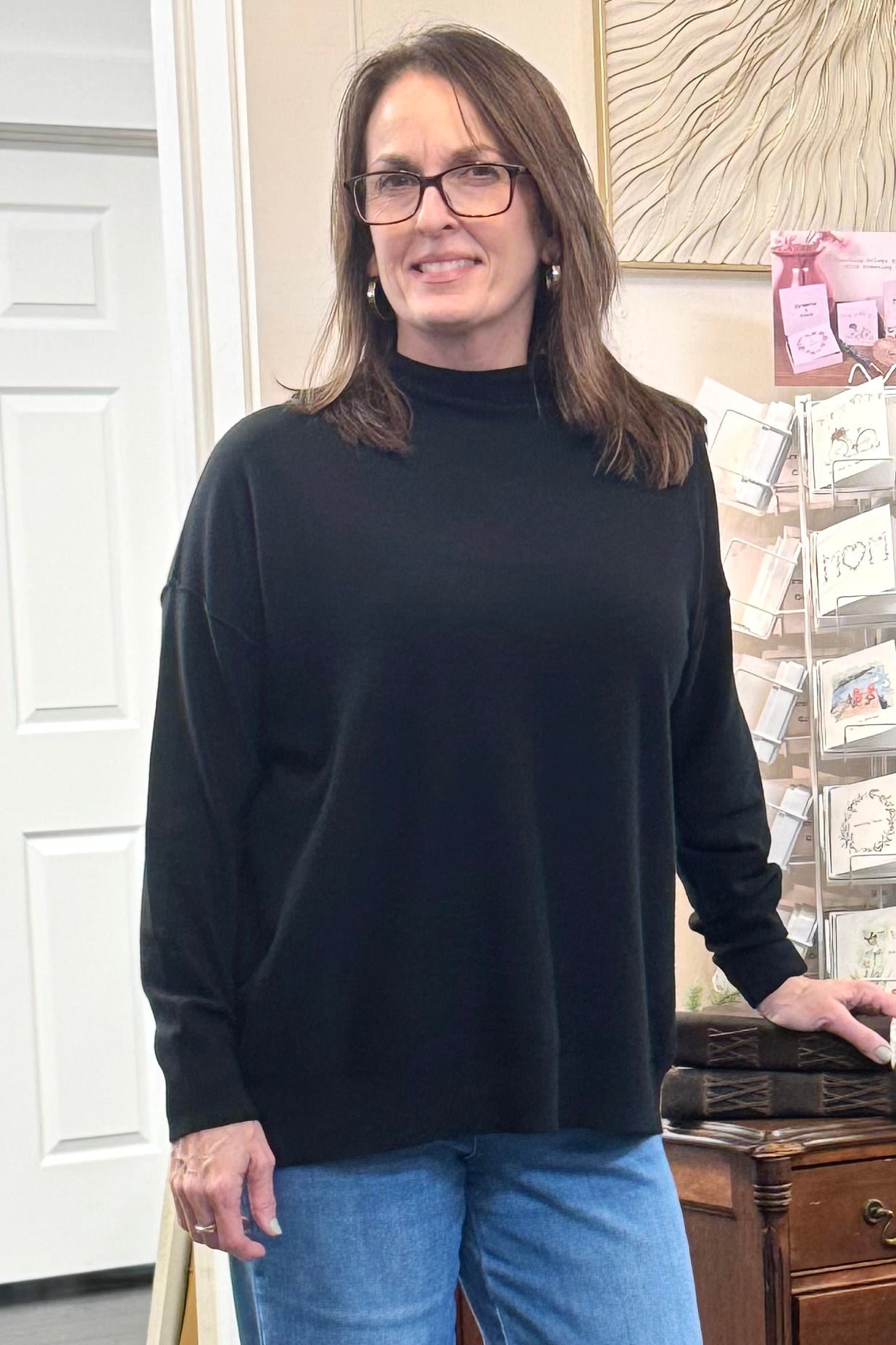 Black Mock Neck Sweater