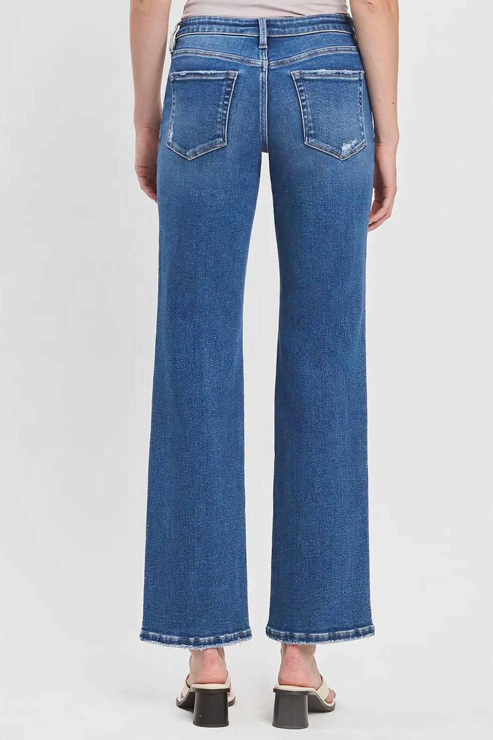 Lovervet Mid Rise Comfort Stretch Straight Leg Jean in Medium Denim- 32" inseam