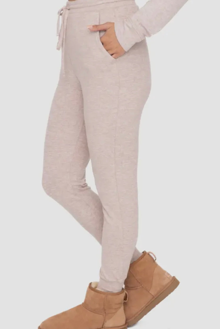 Mocha Brushed Hacci Jogger Pants