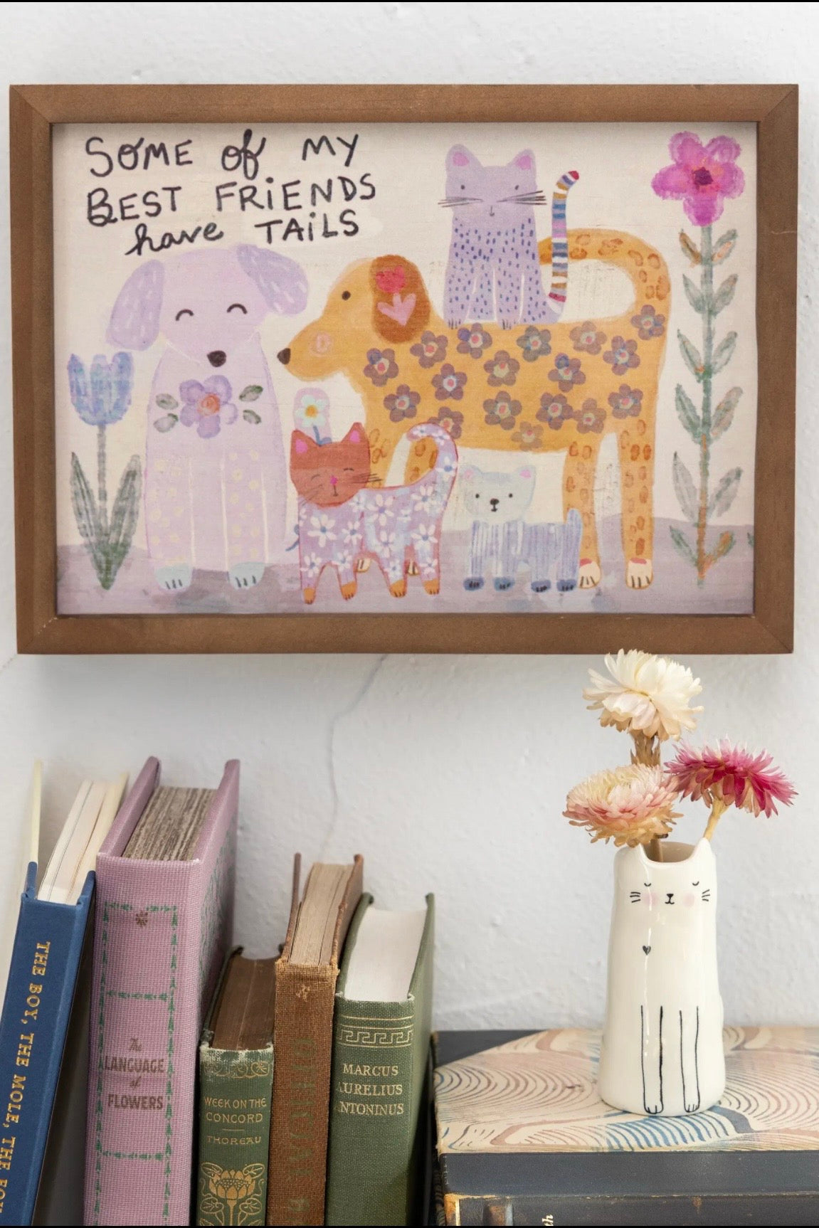 Natural Life Bungalow Box Sign- Best Friends Have Tails