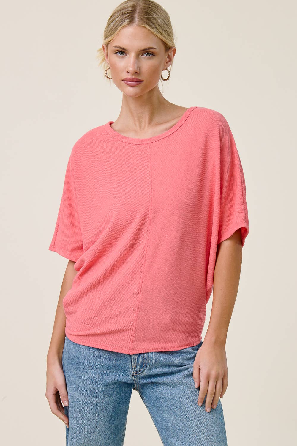 Charlotte Avery Coral Centerline Dolman Top