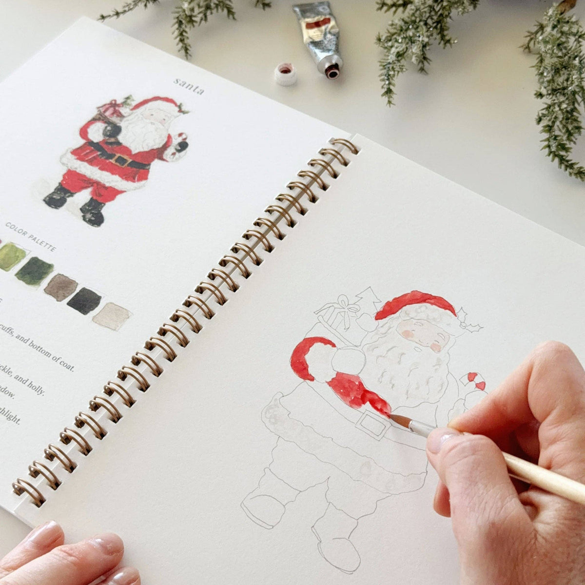 Classic Christmas Watercolor Workbook: Emily Lex Studio
