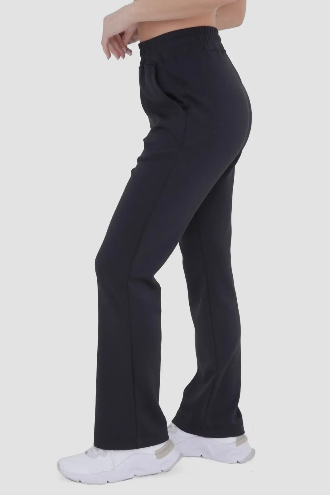 Black Modal Blend High Waist Pants