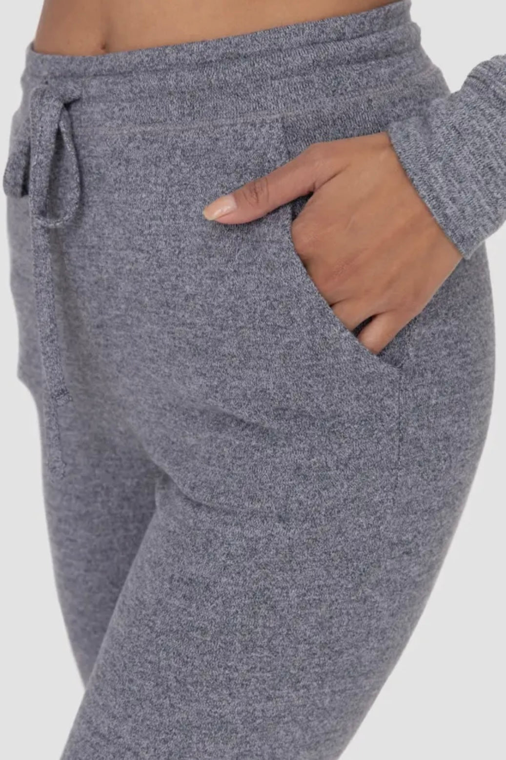 Grey Brushed Hacci Jogger Pants