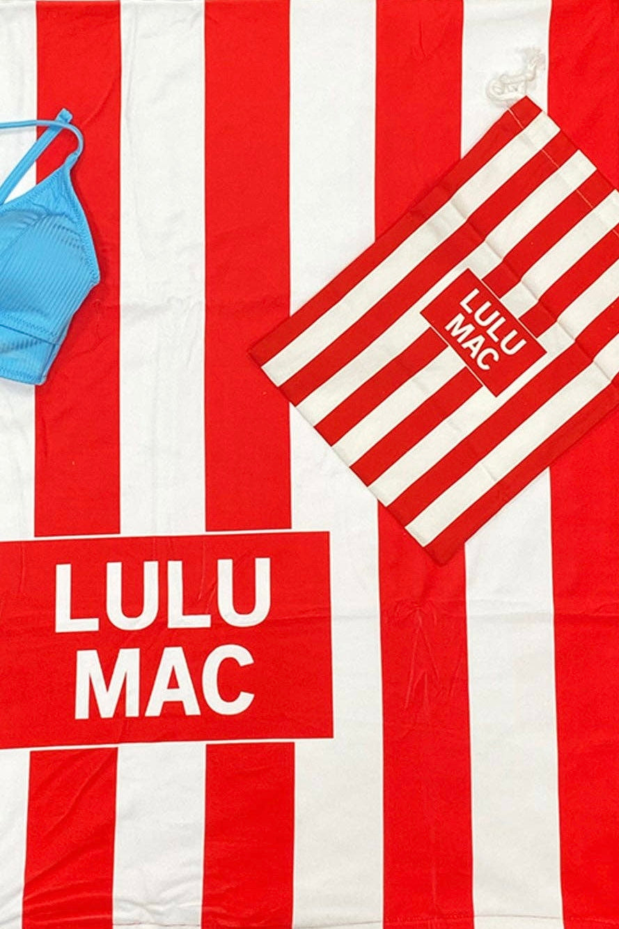 Lulu Mac Red Darby Beach Towel