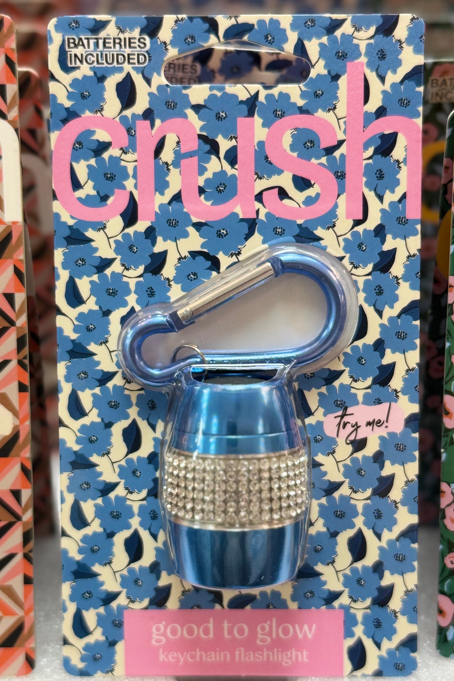 Good To Glow Rhinestone Keychain Flashlight by Crush