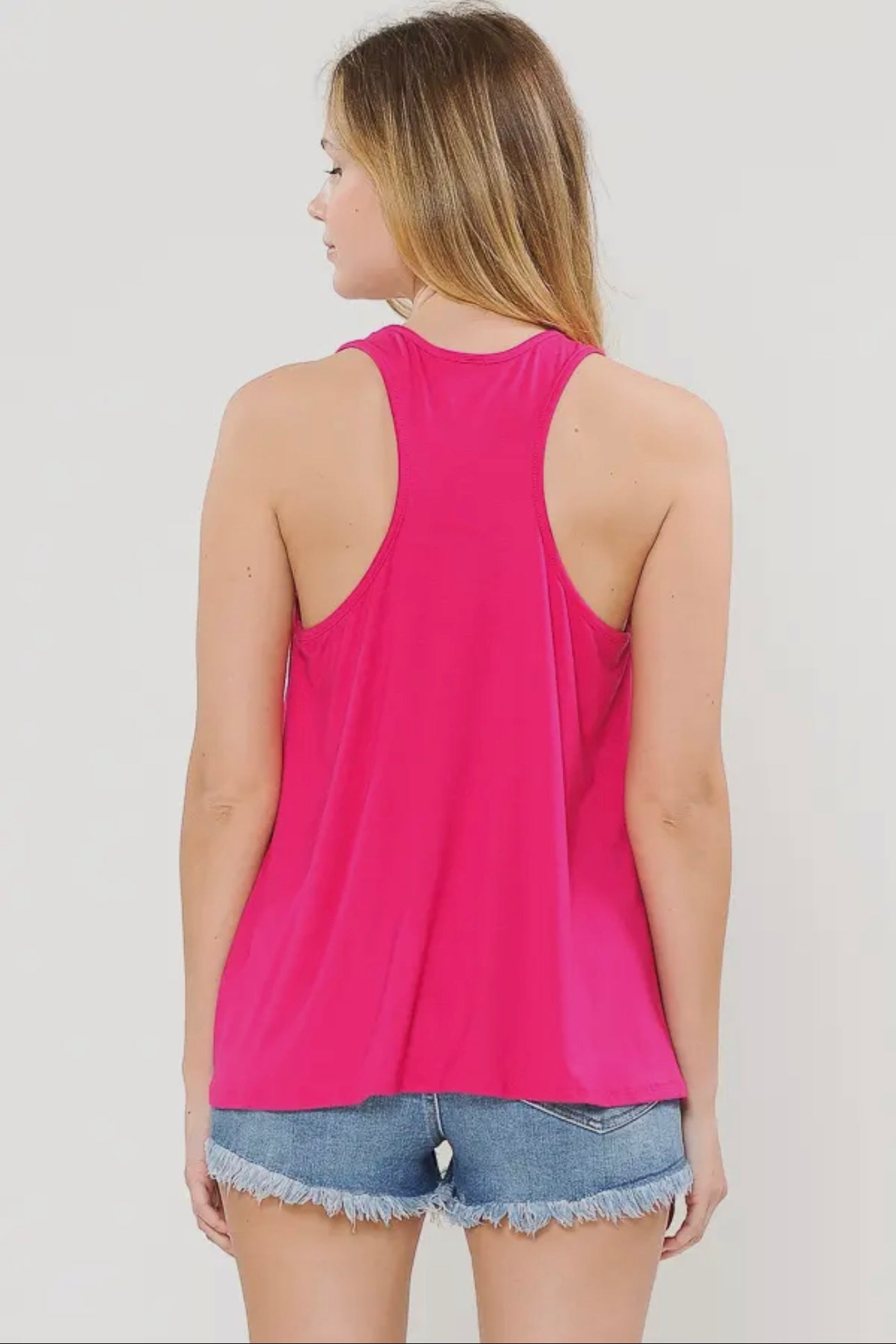 Racerback Flowy Tank Top in Hot Pink