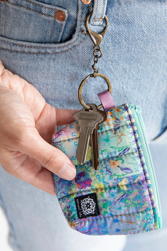 Natural Life Mini Puffy Coin Purse Key Clip
