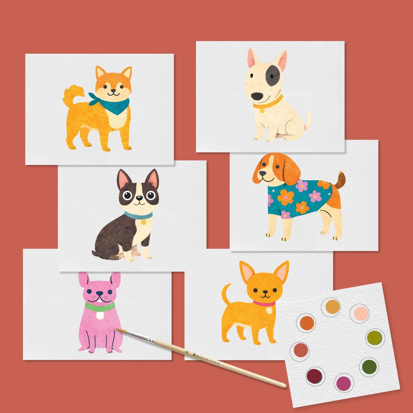 Breathe People Super Pups Watercolor Postcard Kit