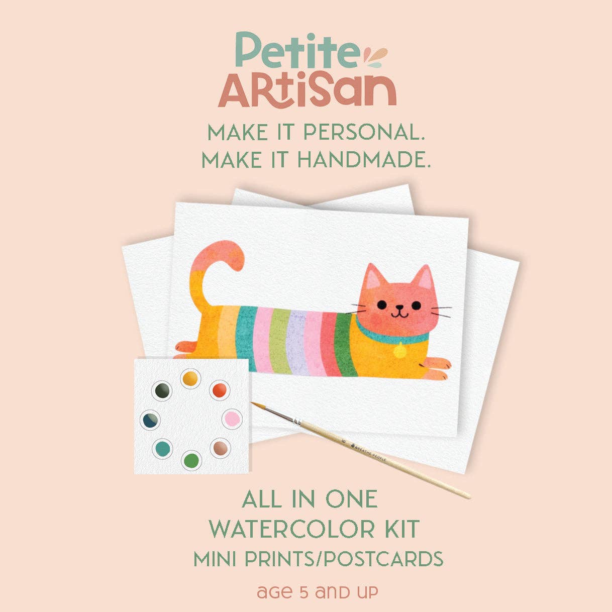 Breathe People Cute Kitties Watercolor Postcard Kit
