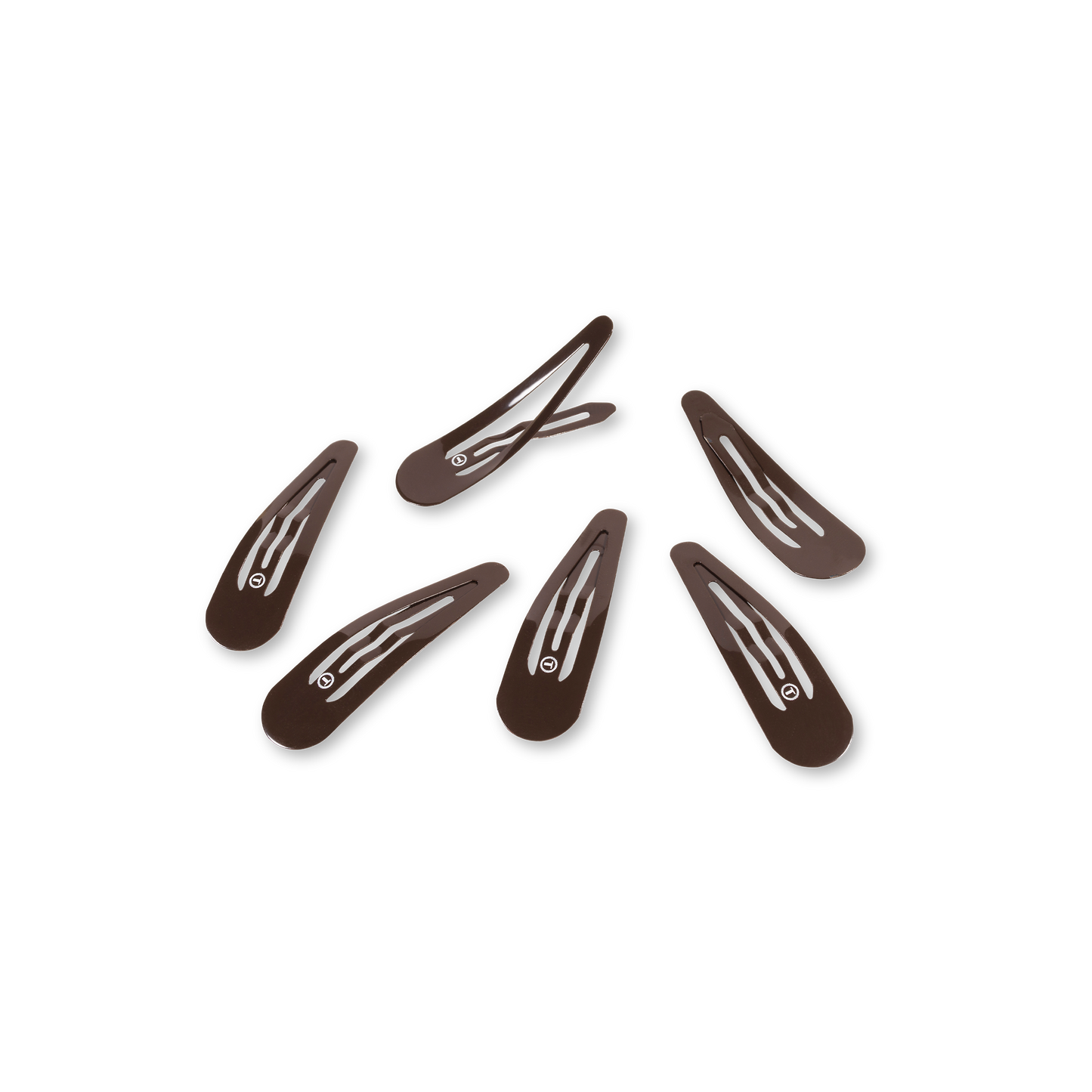 Teleties Snap Clip | Brown | 6 Count