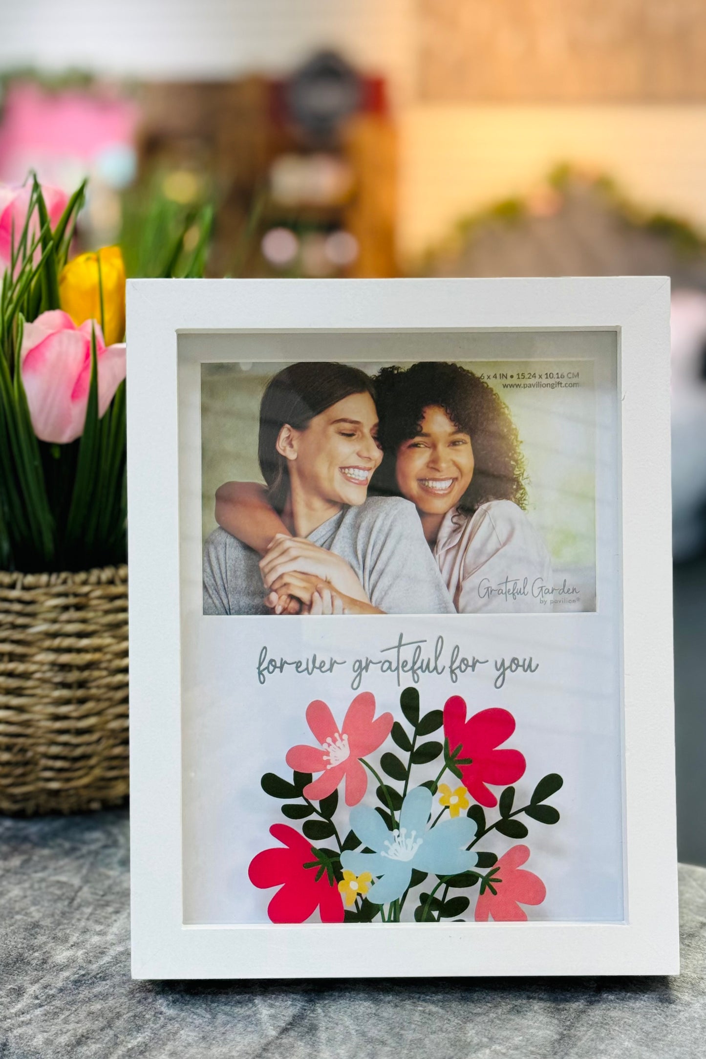 Forever Grateful Horizontal Picture Frame (holds 4x6 photo)