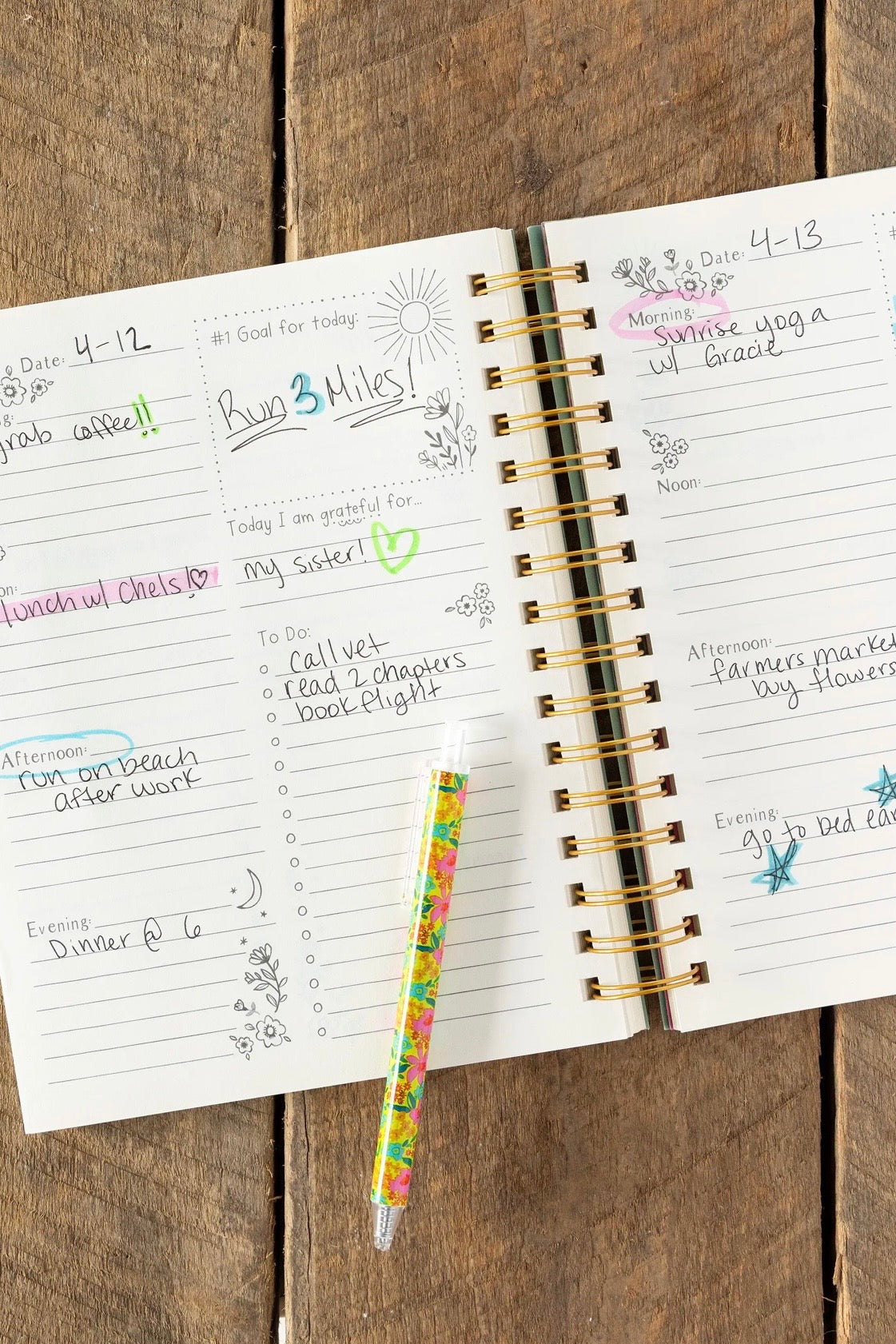 Natural Life Daily To-Do List Planner- Chickens