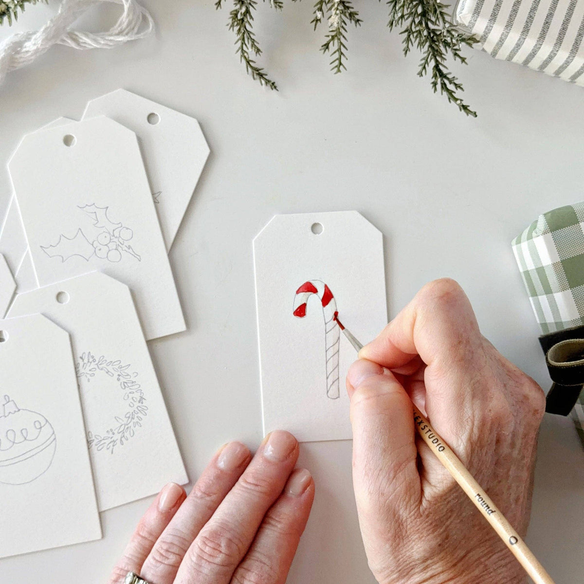 Classic Christmas Paintable Gift Tags: Emily Lex Studio